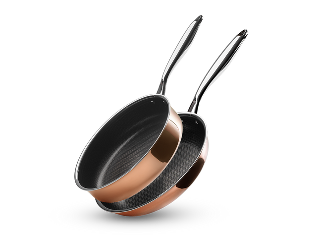 SADA MĚDĚNÉ HYBRIDNÍ NEPŘILNAVÉ PÁNVE+PÁNVE SAUTÉ - 2 KS - 1